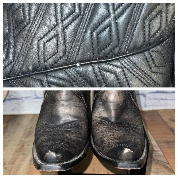 Corral rare diamond Aztec quilted tall boots snip toe - Picture 7 of 12